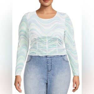 Madden NYC Sheer Swirl Top